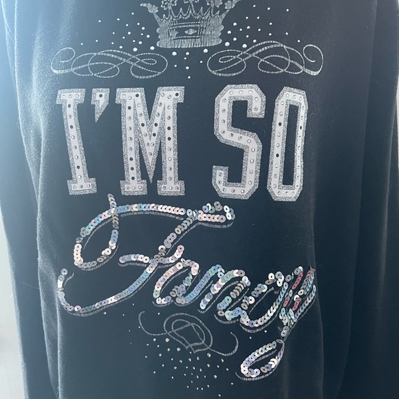 Juicy Couture I’m So Fancy Black Sweatshirt Size XL - Picture 3 of 10